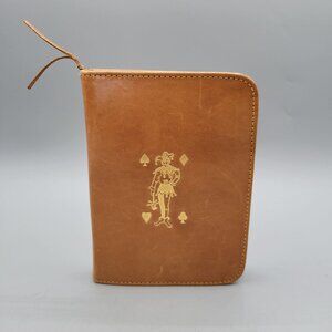 1940s Pin Up Girls Playing Cards Leather Zippered Holder Pin-Up Bridge Notepad